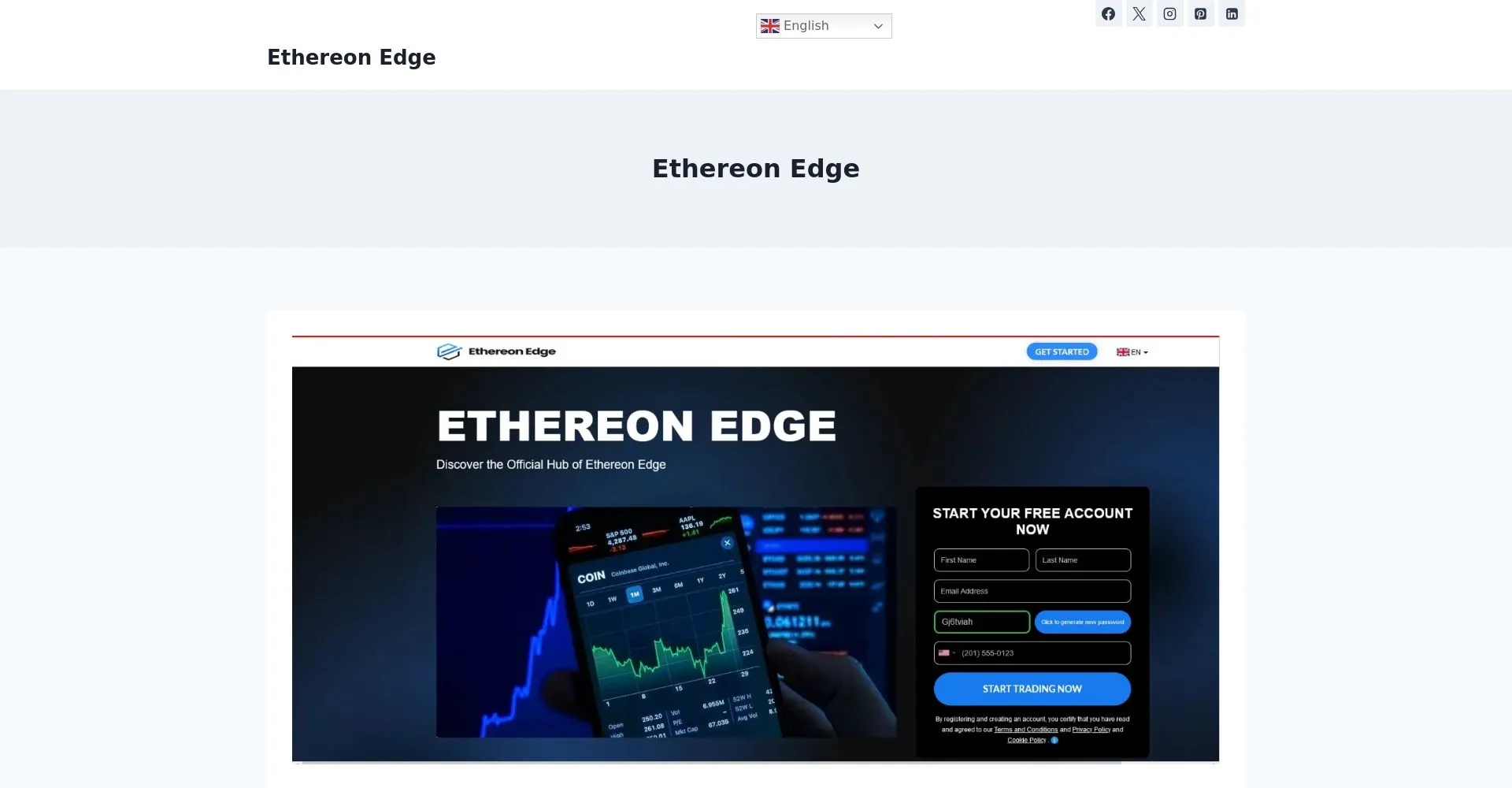 Ethereon Edge revisão Portugal 2025: o que é, é uma burla?