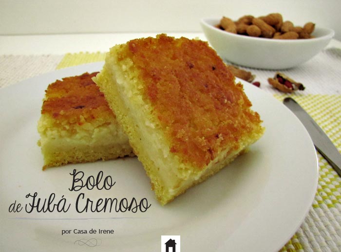 Bolo de fubá cremoso para o café da tarde